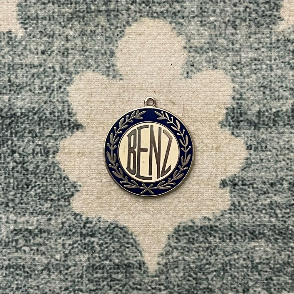 MERCEDES BENZ Blue/White Enamel/Metal Pendant for keychain